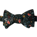 Night Blossom Black Floral Cotton Bow Tie Made in Canada