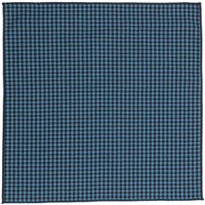 Charlie Blue Gingham Cotton Pocket Square Made in Canada