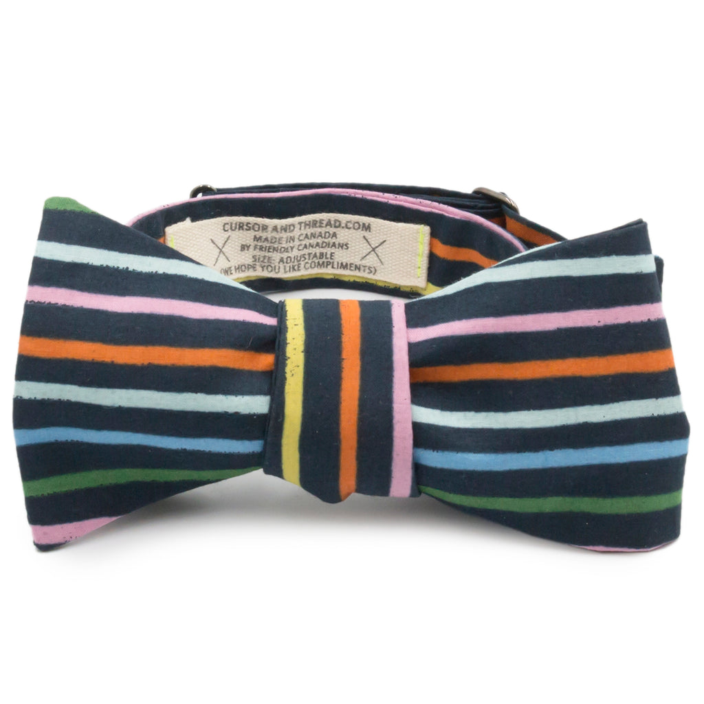 Kriss Kross Multi-stripe Bow Tie Made in Canada by Cursor & Thread