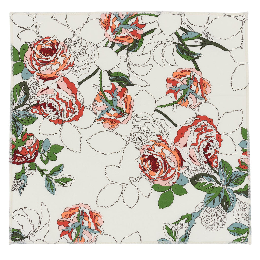 Paint by Numbers Rose Floral Pocket Square