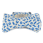 pop blue and white japanese cotton bow tie