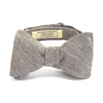 Grey Linen Bow Tie