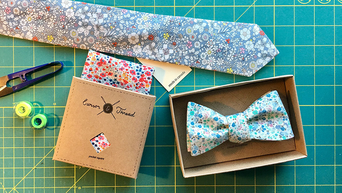 Liberty Floral Pocket Squares, Bows and Neck Ties