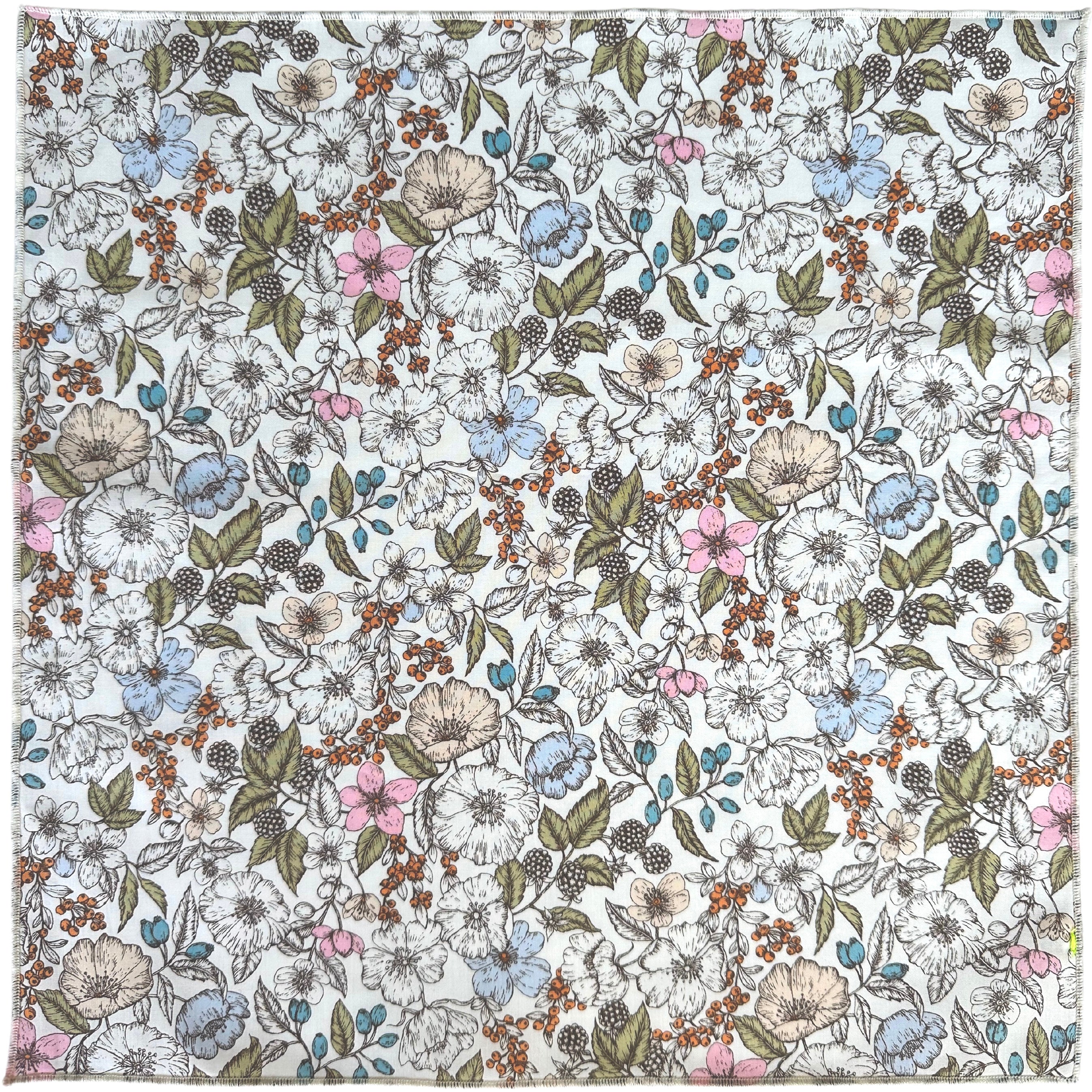 Bramble Liberty Cotton Pocket Square by Cursor And Thread