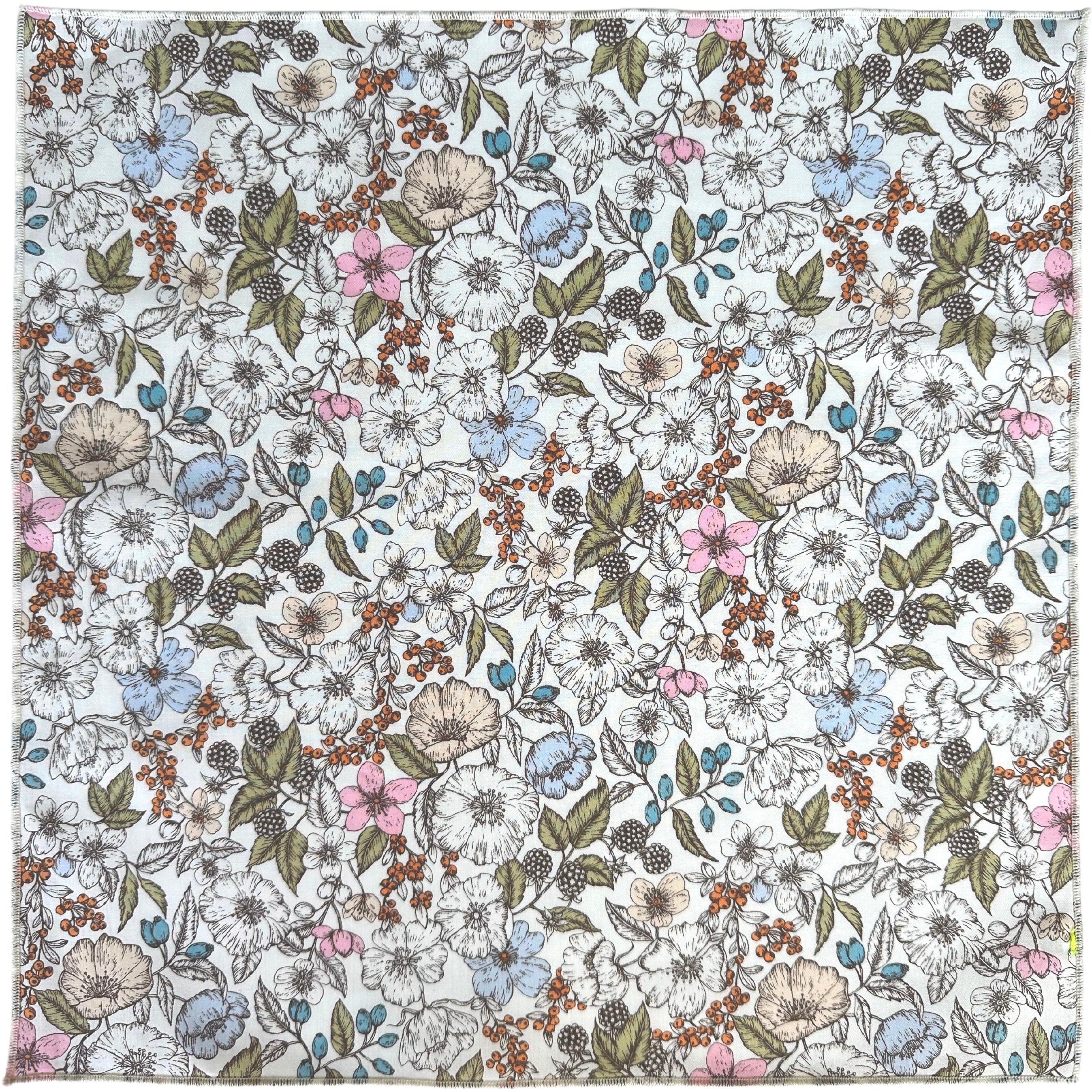 Bramble Liberty Cotton Pocket Square by Cursor And Thread