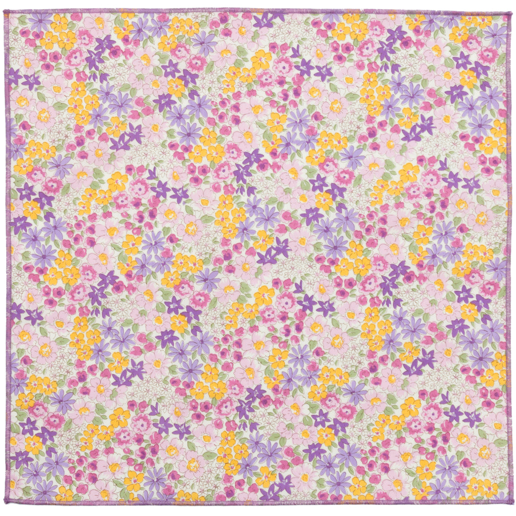 Aubrieta Floral Cotton Pocket Square Made in Canada