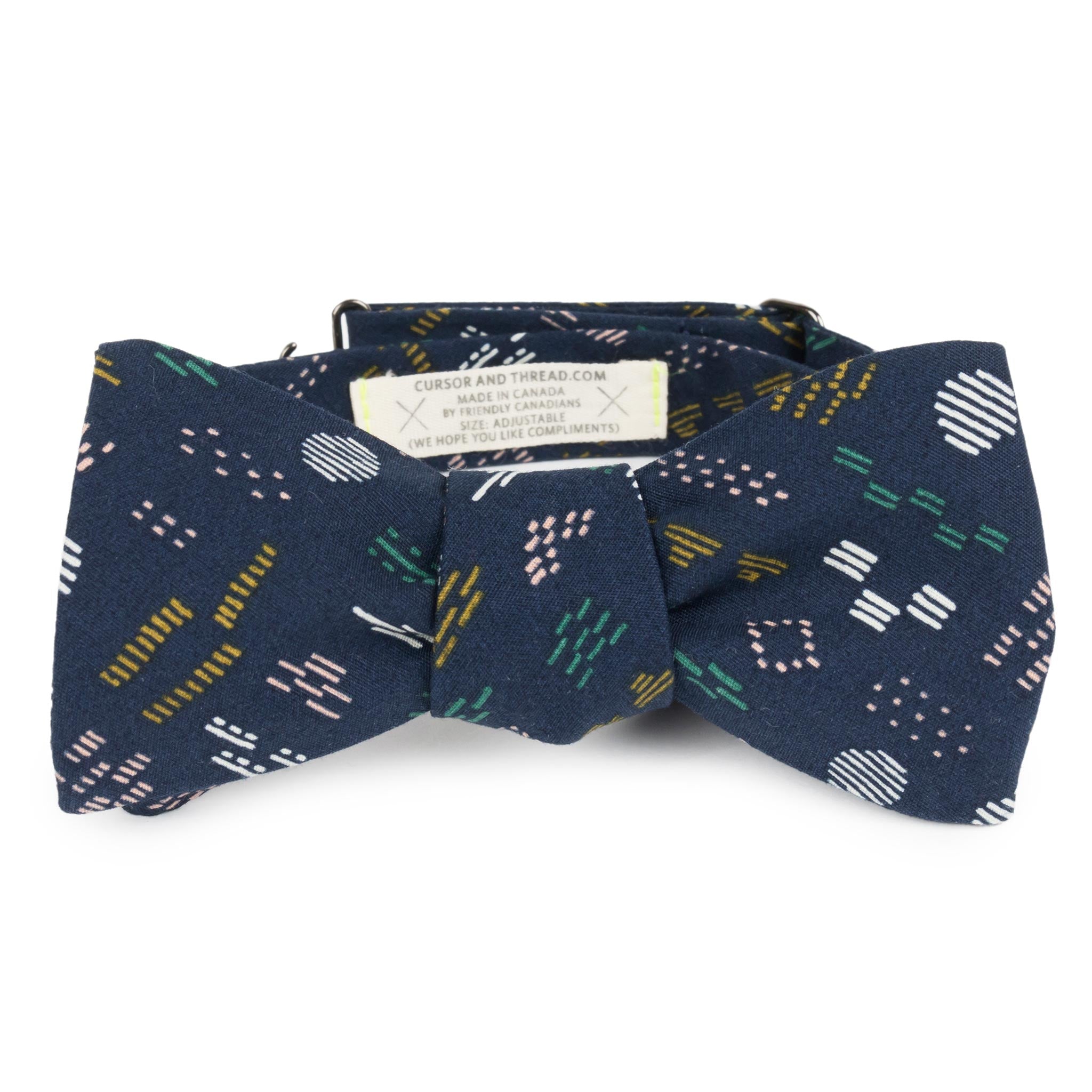 Aztek Organic Navy Cotton Bow Tie Made in Canada