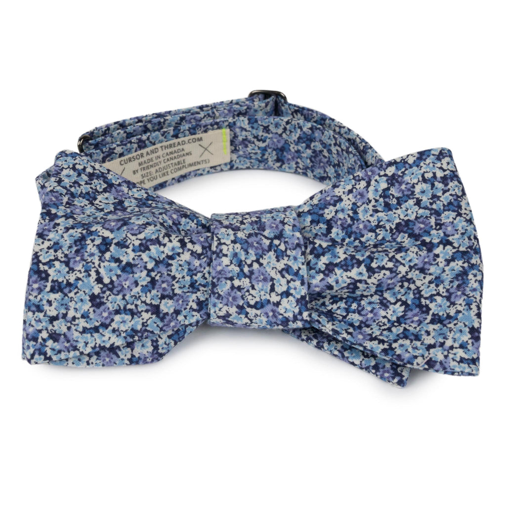 Blue Floral Bow Tie Made in Canada
