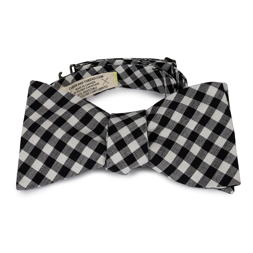 Ceremony Bali Back and White Check Cotton Bow Tie Made in Canada