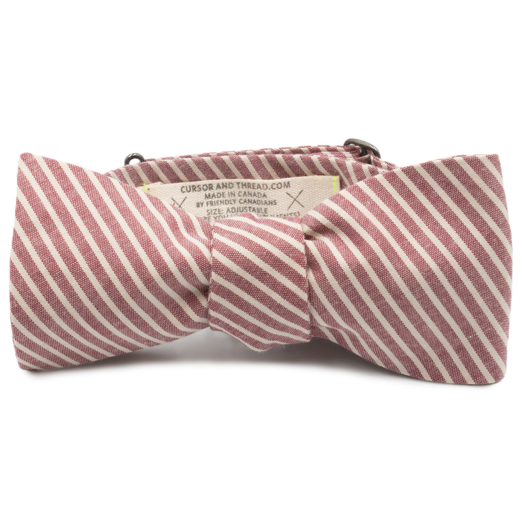 Collins Striped Chambray Cotton Bow Tie Made in Canada