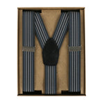 Dublin 1" Grey Stripe Suspenders, Made in Canada