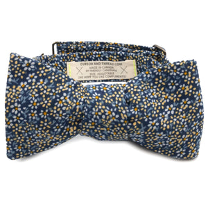 Empire Blue Floral Cotton Bow Tie Made in Canada by Cursor & Thread