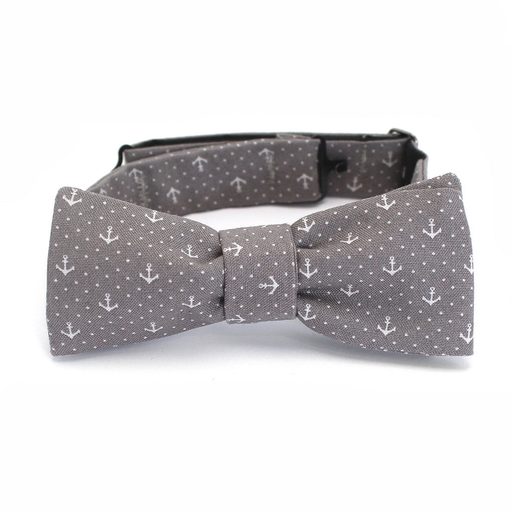 Cortez Anchor Bow Tie in Grey