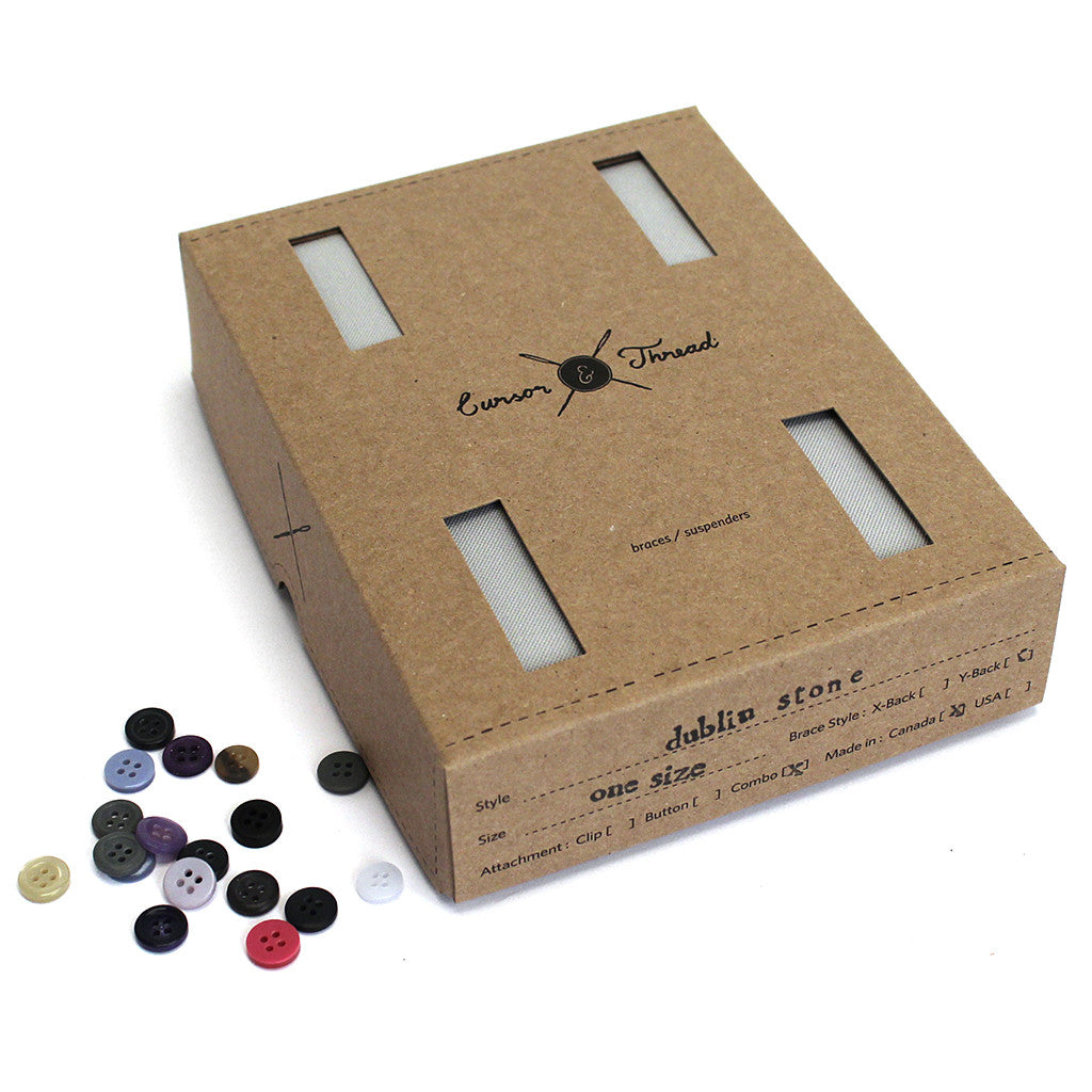 Dublin 1" Stone Grey Braces/Suspenders