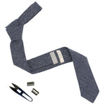 Hatch Linen Navy Check Necktie Made in Canada