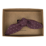 Henry Burgundy Chambray Cotton French Knot Bow Tie Made in Canada