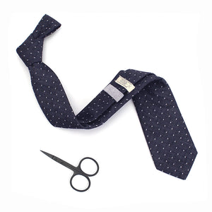 Chambray blue polka dot necktie
