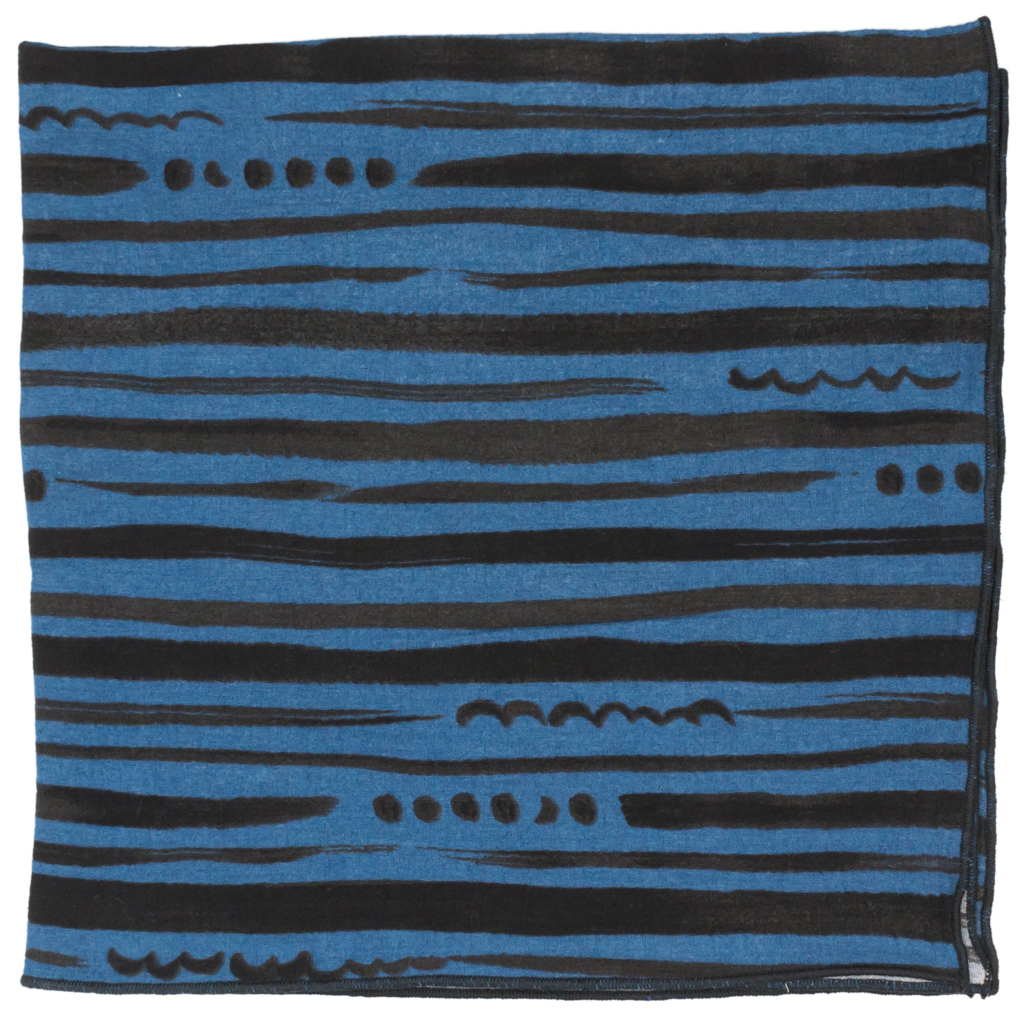 Jonah Night Black and Blue Double Gauze Cotton Bandana Made in Canada