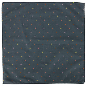 Grey Pixel Floral Pocket Square