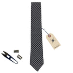 Mayfair Check Grey and Black Cotton Neck Tie Made in Canada