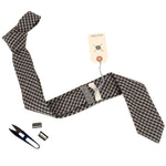 Mayfair Check Grey and Black Cotton Neck Tie Made in Canada