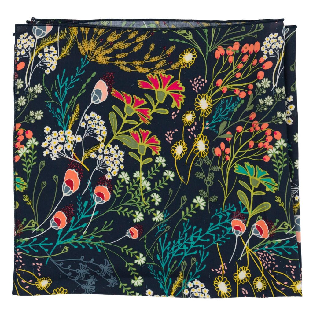 Meadow Navy Floral Bandana Made in Canada