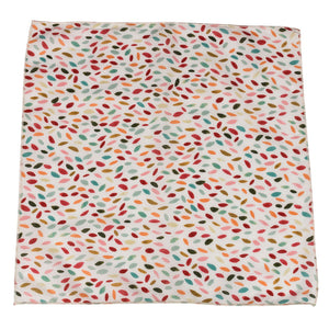 multi coloured leaf petal pocket square