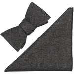 Metallic Cotton Linen Bow Tie and Pocket Square Made in Canada