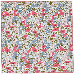 Poppy Floral Liberty Cotton Pocket Square Made in Canada
