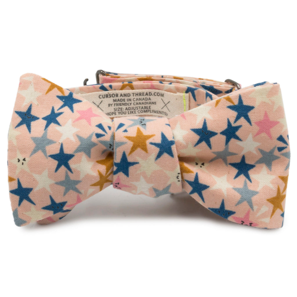 StarFace Pink Cotton Bow Tie Made in Canada by Cursor & Thread