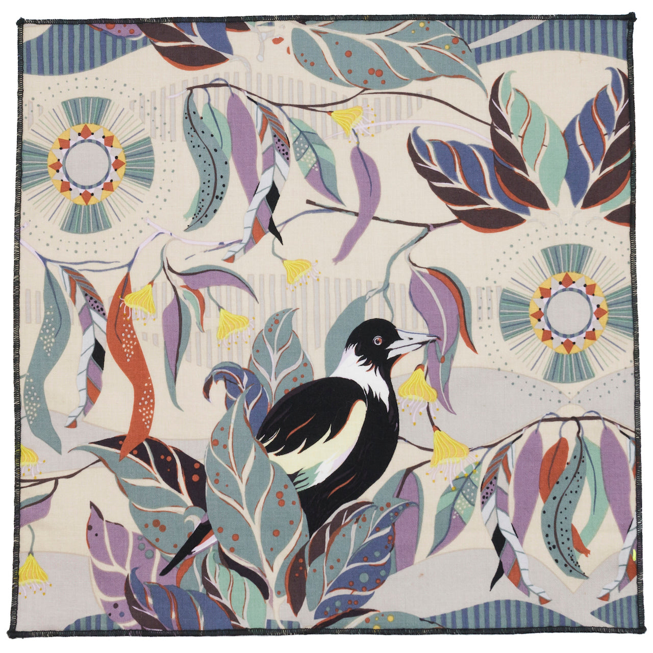 Talisman Bird and Feather Cotton Pocket Square Made in Canada