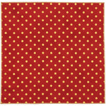 Red and Metallic Gold Polka Dot Cotton Pocket Square Made in Canada by Cursor & Thread