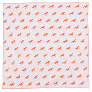 Unicorn Orange and Pink Cotton Pocket Square Made in Canada