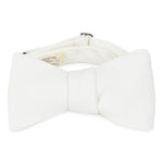 best white linen bow tie