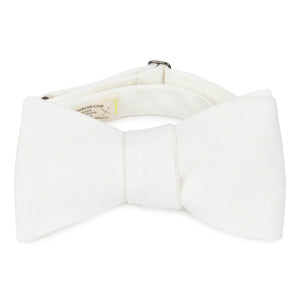 best white linen bow tie