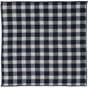 William Blue and White Check Double Gauze Pocket Square Made in Canada