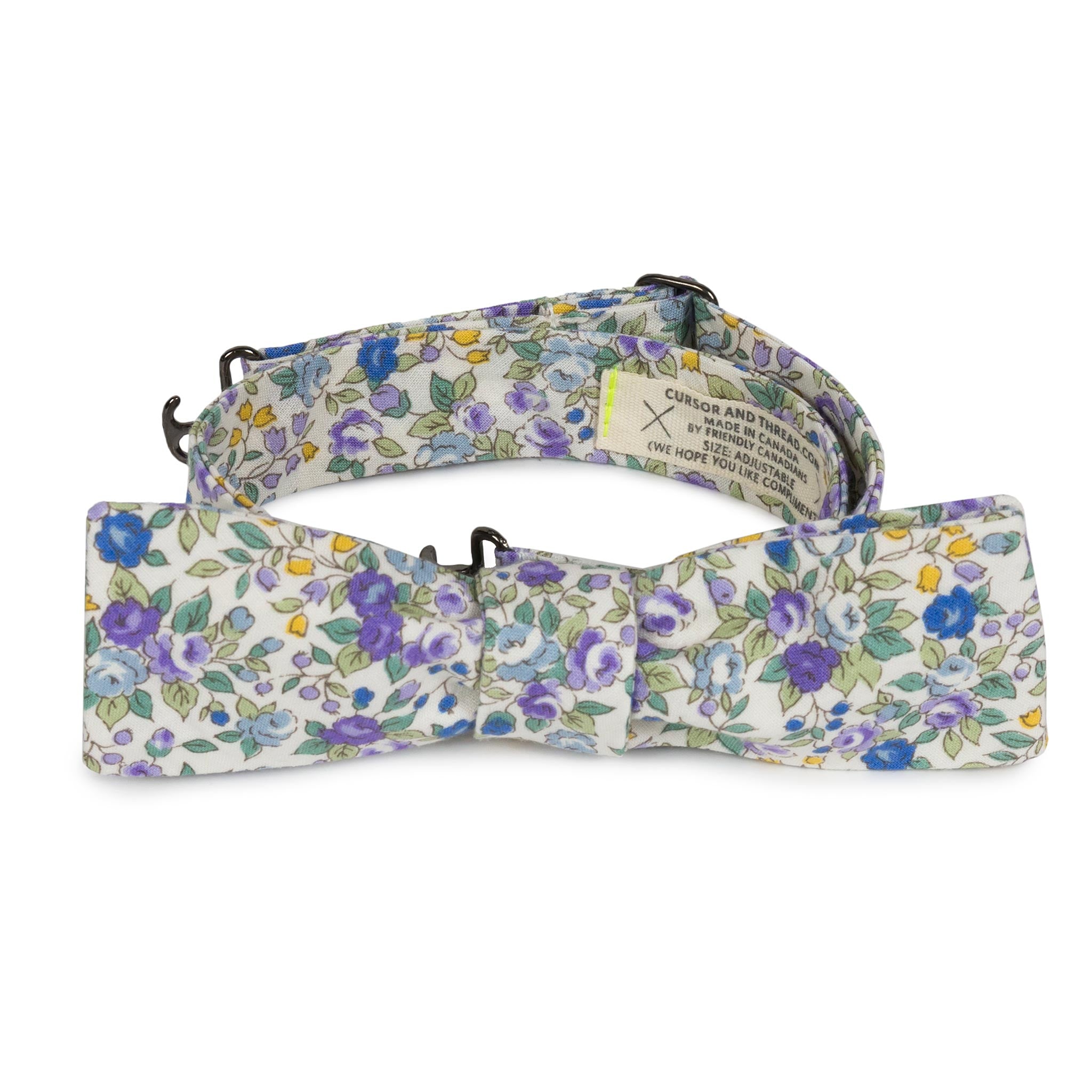 Japanese cotton floral bow tie made in Canada
