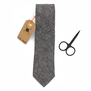 Black Linen Necktie