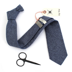 Blue Linen Necktie