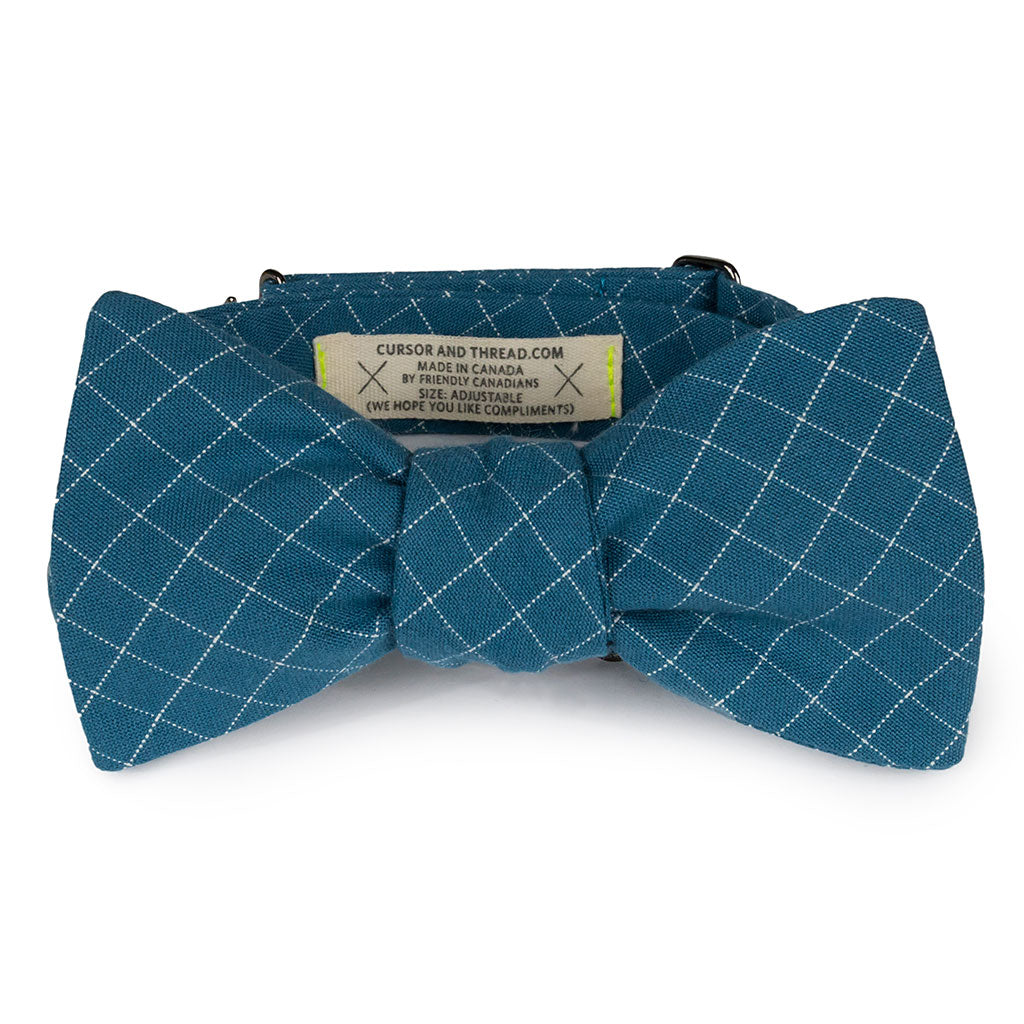 blue check bow tie made in Canada