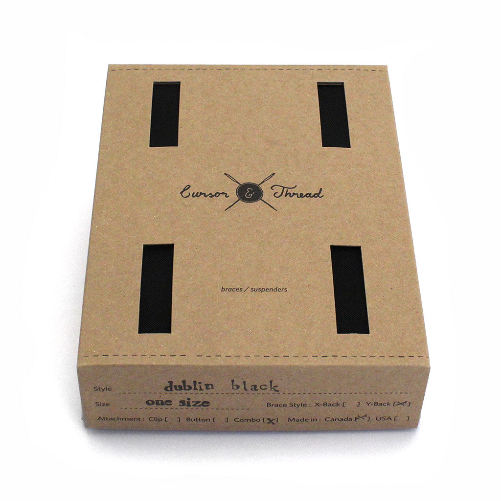 Dublin 1" Black Braces/Suspenders