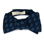 blue paisley bow tie made in Canada