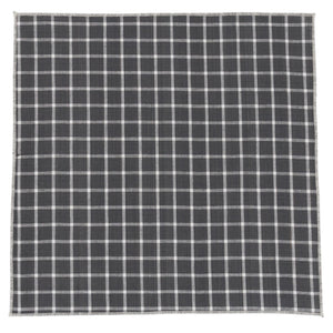Checked Grey Cotton Pocket Square Made in Canada