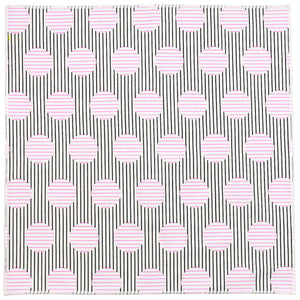 Deco Black, White and Pink Patterned Cotton Pocket Square Made in Canada
