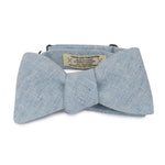 Blue Linen Bow Tie Made in Canada