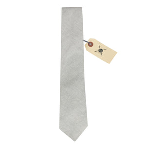 Hatch Linen Check Grey Necktie Made in Canada