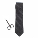 Chambray black polka dot necktie