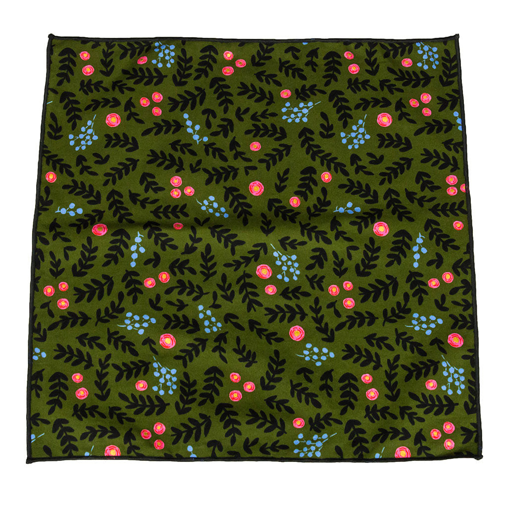 green floral pocket square