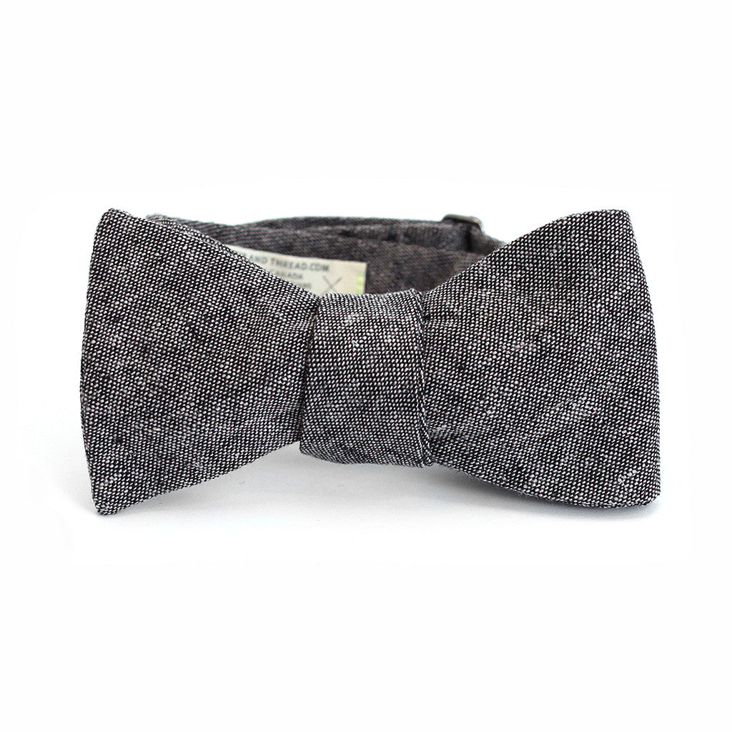 Black Linen Bow Tie