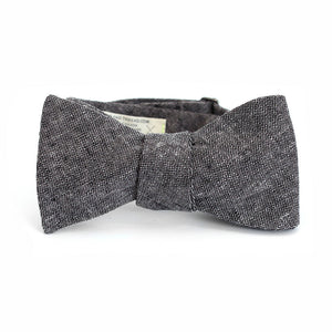 Black Linen Bow Tie